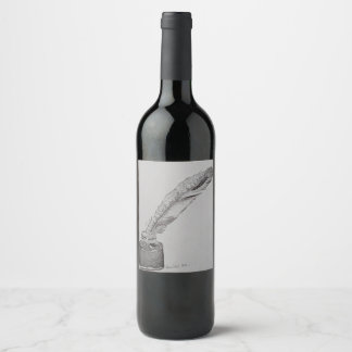 Etiqueta Para Botella De Vino Etiqueta del frasco de vino, Pluma en tinta, pluma