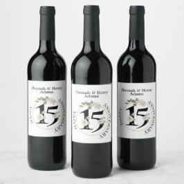 Etiqueta Para Botella De Vino Etiqueta del vino ANIVERSARIO de 15 años