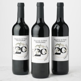 Etiqueta Para Botella De Vino Etiqueta del vino ANIVERSARIO de 20 años