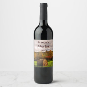 Etiqueta Para Botella De Vino Etiqueta del vino de la cosecha del otoño