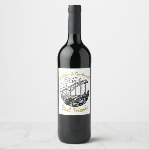 Etiqueta Para Botella De Vino Etiqueta del vino de los mejores amigos de Halifax