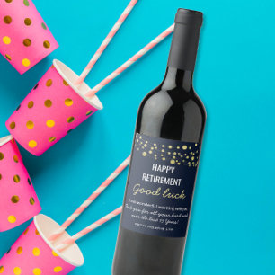 ETIQUETA PARA BOTELLA DE VINO ETIQUETA DEL VINO DE RETIRO FELIZ