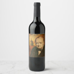 Etiqueta Para Botella De Vino Etiqueta del vino de Winston Churchill del vintage