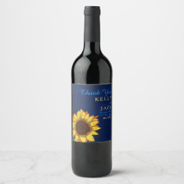 Etiqueta Para Botella De Vino Etiqueta del vino del boda del girasol