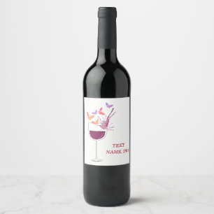 Etiqueta Para Botella De Vino ETIQUETA DEL VINO - mariposa, vino tinto