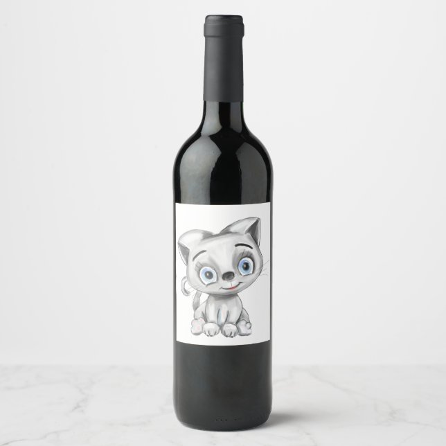 Etiqueta Para Botella De Vino Etiqueta divertida de vino de gato - regalo person (Anverso)