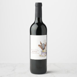 Etiqueta Para Botella De Vino Etiqueta minimalista de vino Baby Shower del chef 