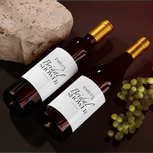 Etiqueta Para Botella De Vino Etiqueta minimalista de vino de ducha negra y blan