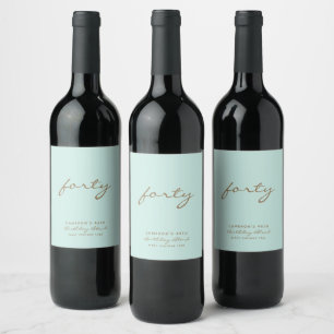 Etiqueta Para Botella De Vino Etiqueta minimalista de vino de la edad de nacimie