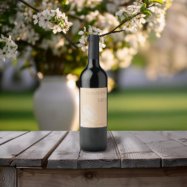 Etiqueta Para Botella De Vino Etiqueta minimalista de vino floral