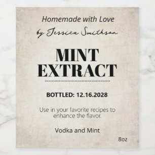 Etiqueta Para Botella De Vino Etiqueta Moderna de Extracto de Menta ZEX_001c