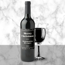 Etiqueta moderna de vino negro para la navidad de