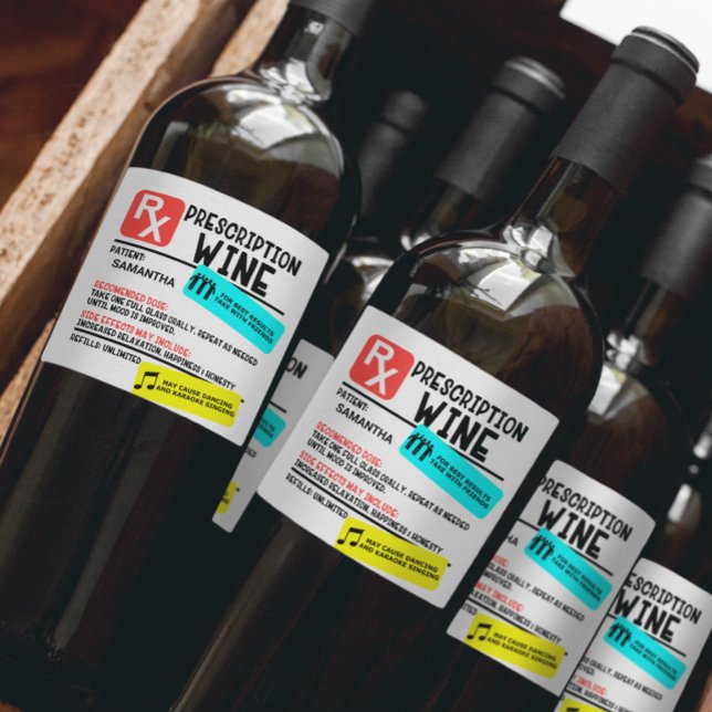 Etiqueta Para Botella De Vino Etiqueta Personalizada de Advertencia de Vino con  (Subido por el creador)