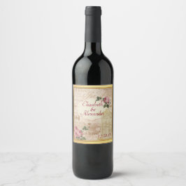 Etiqueta Para Botella De Vino Etiqueta personalizada de botella de vino de bodas