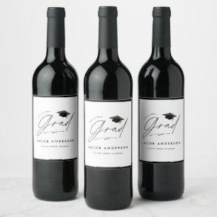 Etiqueta Para Botella De Vino Etiqueta Personalizada de Graduación Nombre Person