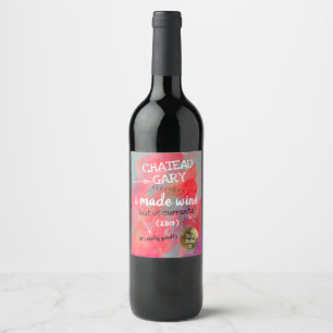 Etiqueta Para Botella De Vino Etiqueta personalizada de vino casero color de agu
