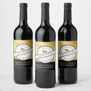 Etiqueta Para Botella De Vino Etiqueta personalizada de vino de oro con guión d