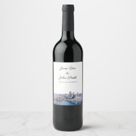 Etiqueta Para Botella De Vino Etiqueta personalizada de vino de Pittsburgh