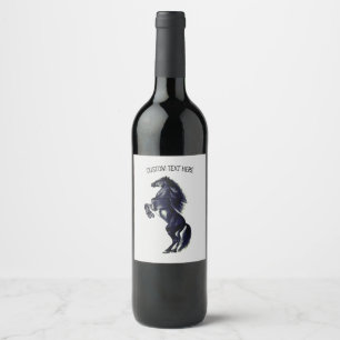 Etiqueta Para Botella De Vino Etiqueta vertical de vino de caballo salvaje con t