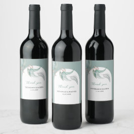 Etiqueta Para Botella De Vino Eucalipto Exótico Artístico Acuarela Floral