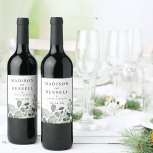 Etiqueta Para Botella De Vino Eucalipto Rústico Personalizado