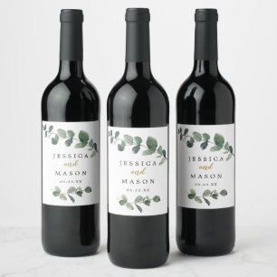 Etiqueta Para Botella De Vino Eucalyptus Wedding Wine Labels
