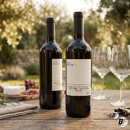 Etiqueta Para Botella De Vino Evento de Noche de Máquina de Escribir Minimalista