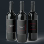 Etiqueta Para Botella De Vino Evento Simple de Las Vegas Negro Blanco Rojo<br><div class="desc">Etiquetas de vino personalizadas negras, rojas y blancas que se pueden utilizar con cualquier evento moderno. La fuente y los colores de nuestro diseño coinciden con el conjunto de Invitación de Boda de Las Vegas "Nos estamos casando". Personalice con sus nombres y colores haciendo clic en el botón "Editar Diseño"...</div>