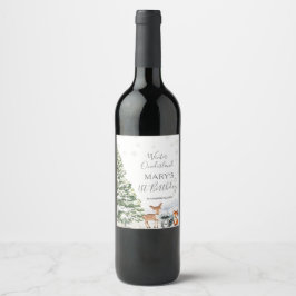 Etiqueta Para Botella De Vino Evergreen Animal Winter Onederland Cumpleaños
