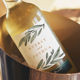 Etiqueta Para Botella De Vino Evergreen romántico