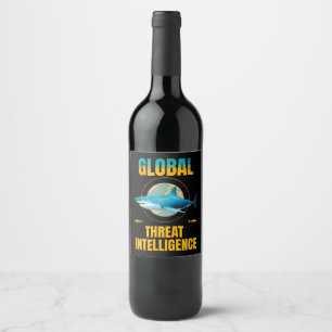 Etiqueta Para Botella De Vino Experto en Ciberseguridad Tiburón Divertido