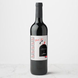 Etiqueta Para Botella De Vino Fab Silhouette Glam Rojo Zapatos Negros Gracias Cu