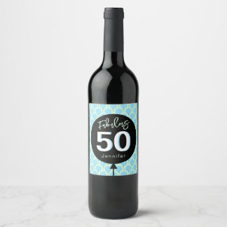 Etiqueta Para Botella De Vino Fabulosa fiesta de cumpleaños 50