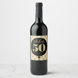 Etiqueta Para Botella De Vino Fabuloso 50 cumpleaños de oro