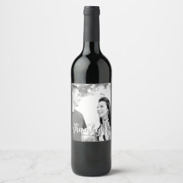 Etiqueta Para Botella De Vino Fácil Gracias Boda Bolsas de Botellas de Vino