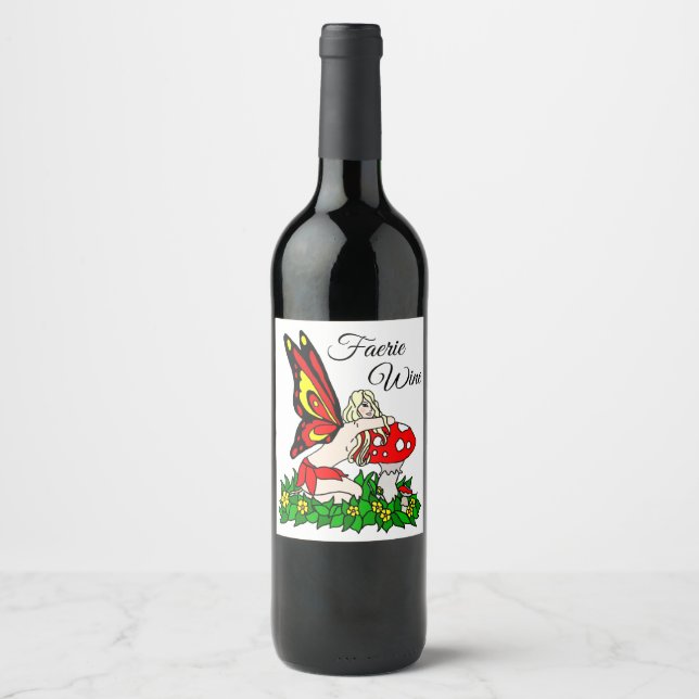 Etiqueta Para Botella De Vino Faerie Wine (Anverso)