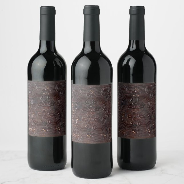 Etiqueta Para Botella De Vino Falln Ancient Leather Book (Botellas)