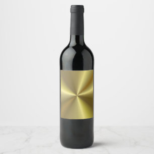 Etiqueta Para Botella De Vino Falso aspecto metálico dorado elegante plantilla e