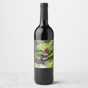 Etiqueta Para Botella De Vino Familia de osos pardos