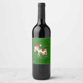 Etiqueta Para Botella De Vino Famoso Personalizado de vaca Navidades regalo de v