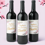 Etiqueta Para Botella De Vino Fancy 21st Birthday Wine Labels - Cherry Blossom<br><div class="desc">Eleva tu celebración de cumpleaños con nuestras Elegantes etiquetas de vino de cumpleaños 21, adornadas con elegantes flores rosadas de sakura al estilo japonés y un marco majestuoso de dorado, bellamente unido para crear una exquisita corona de flores. Estas etiquetas con botellas de moda de bebida exudan sofisticación, capturando la...</div>
