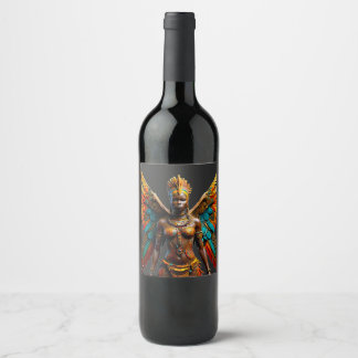 Etiqueta Para Botella De Vino Fantasía bantu marafiki africana
