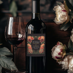 Etiqueta Para Botella De Vino Fantasía Encantada Boda de Jardín Floral