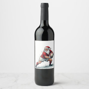 Etiqueta Para Botella De Vino Fantasía navideña en Santa Claus