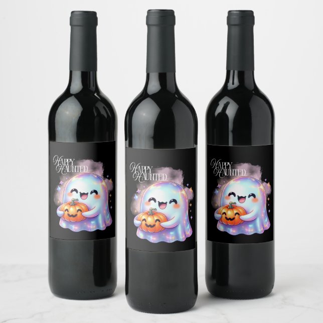Etiqueta Para Botella De Vino Fantasma irlandés de Halloween (Botellas)