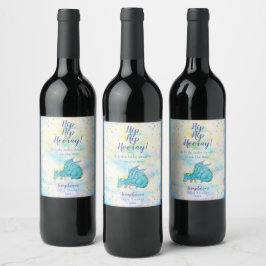 Etiqueta Para Botella De Vino Fantasy Blue Boys Dragon Baby Shower