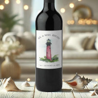 Faro de botellas de vino de bodas de playa