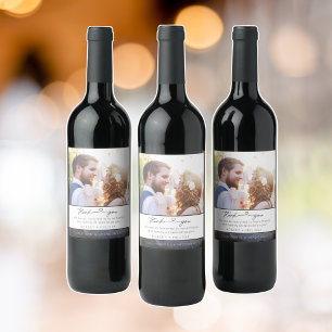 Etiqueta Para Botella De Vino Favor de agradecimiento de etiqueta de botella de