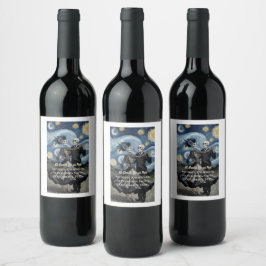 Etiqueta Para Botella De Vino Favor de boda gótico esqueleto hasta la muerte Van