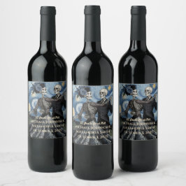 Etiqueta Para Botella De Vino Favor de boda gótico esqueleto hasta la muerte Van